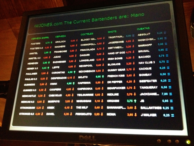 The "stock market" board!
